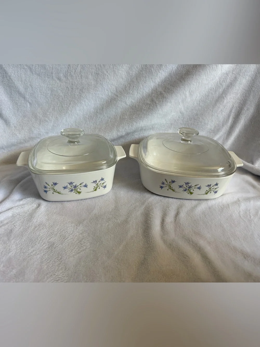 Corning Ware Blue Dusk & Plain Set of 2 Casserole Baking Dishes 1.5 & 1L w/lids